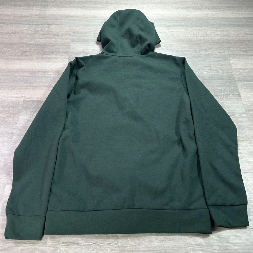 Adidas Hoodie Mens Small Green Fleece‎ Pullover Sweatshirt Chest Pocket JG8148